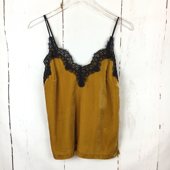 H&M Tops - H&M | Crushed Velvet & Lace Camisole